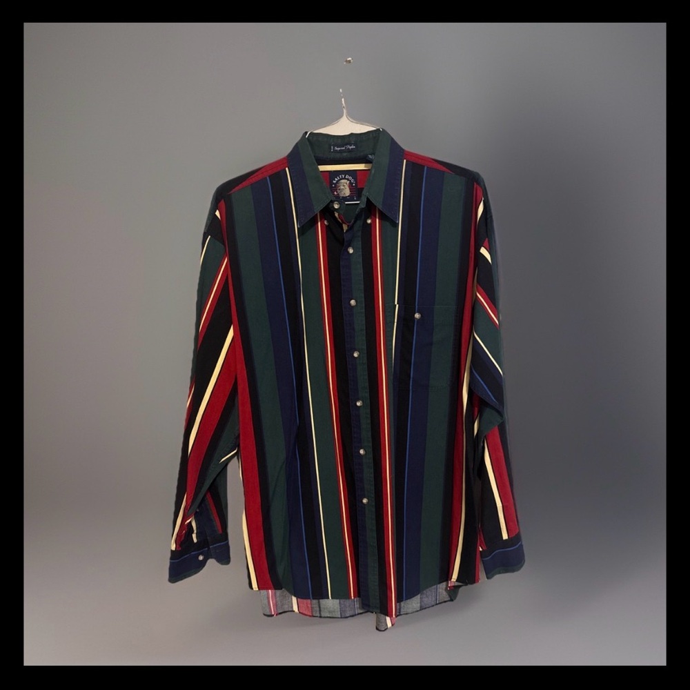 Gant Men's Multicolor Western Striped Button-Down Shirt Sz L